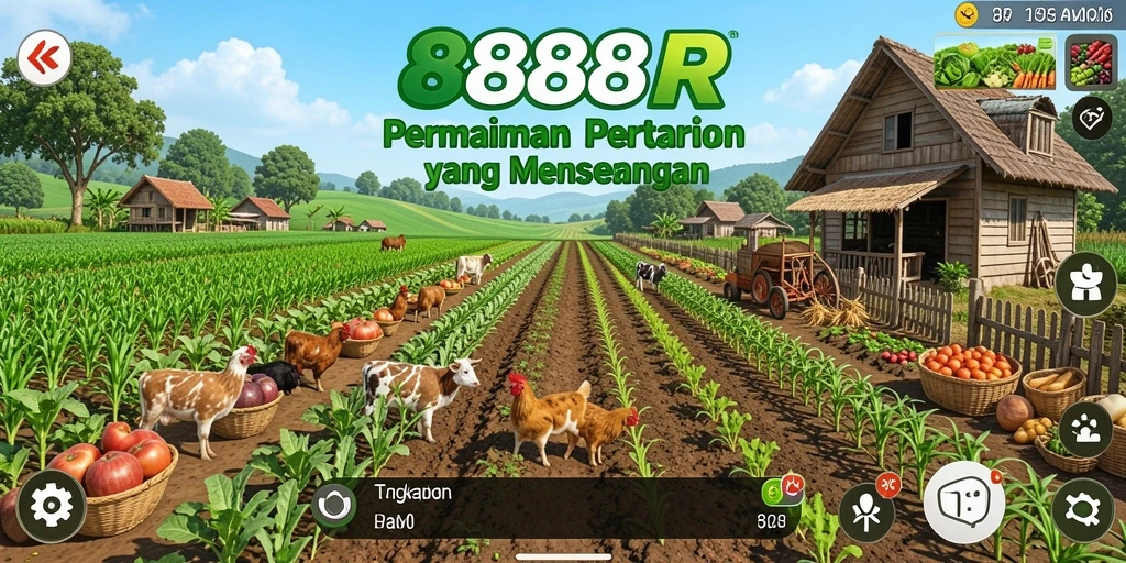 Screenshot gameplay 888R menampilkan aktivitas pertanian yang seru dan menarik.