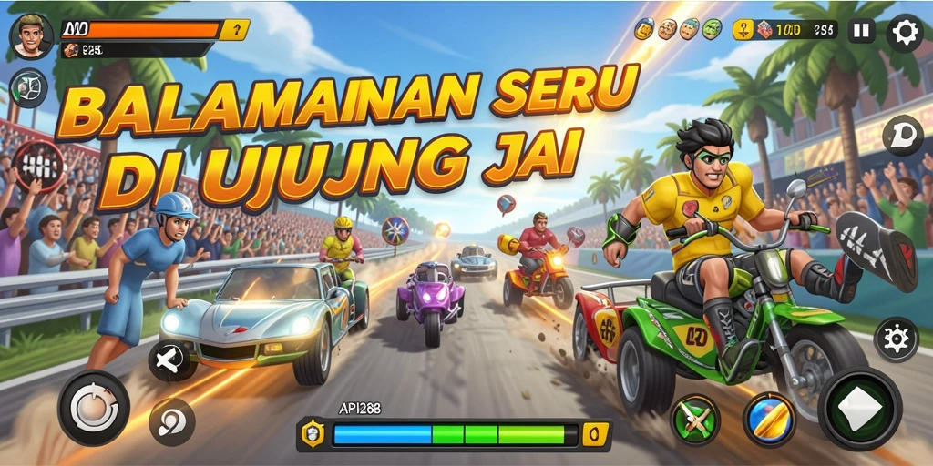 Tampilan gameplay balapan yang menegangkan dan realistis.