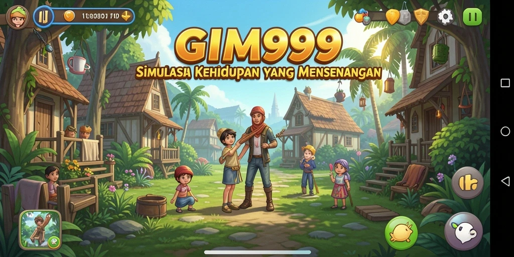 Gameplay GIM999 yang menampilkan simulasi kehidupan yang seru.