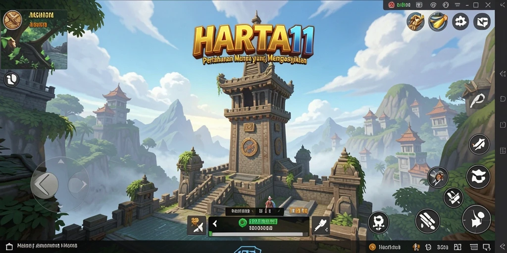 Tampilan gameplay HARTA11 yang mendebarkan dan mengasyikkan dalam Tower Defense.
