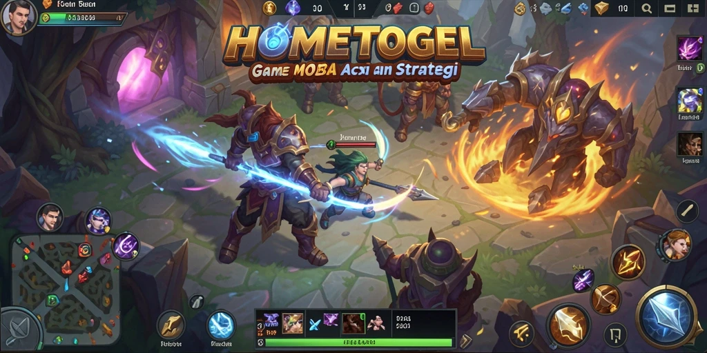 Tampilan menarik dari gameplay seru HOMETOGEL di arena pertempuran.