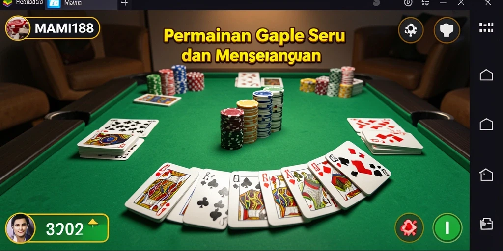 Screenshot gameplay MAMI188 menampilkan serunya bermain Gaple.