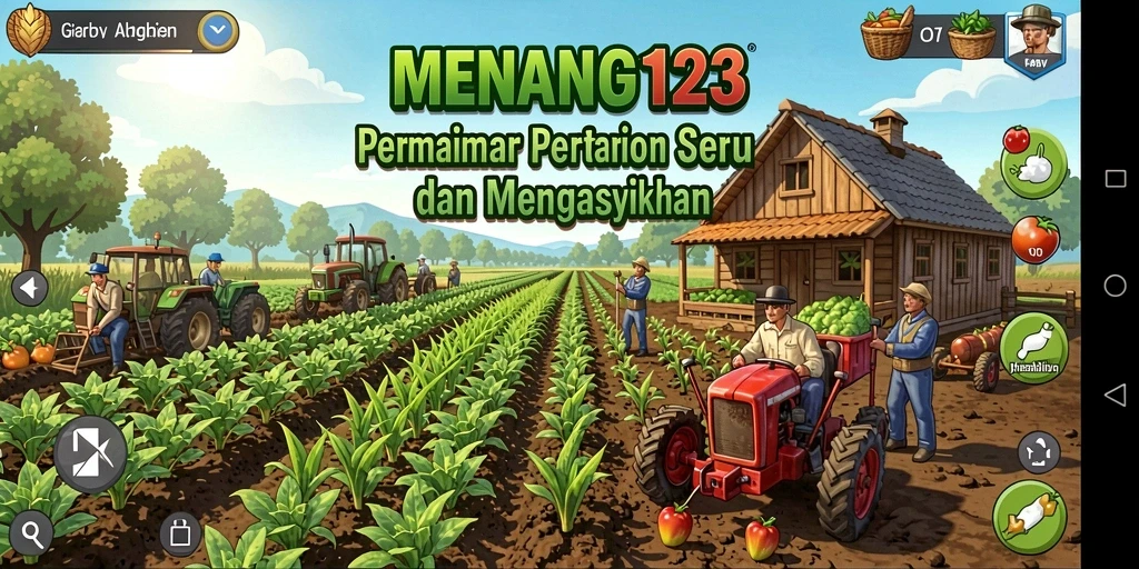 Screenshot gameplay MENANG123 dengan berbagai tanaman dan hewan.
