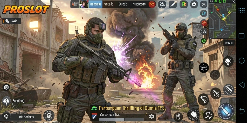 Tampilan gameplay PROSLOT yang seru dan menegangkan di dunia FPS.