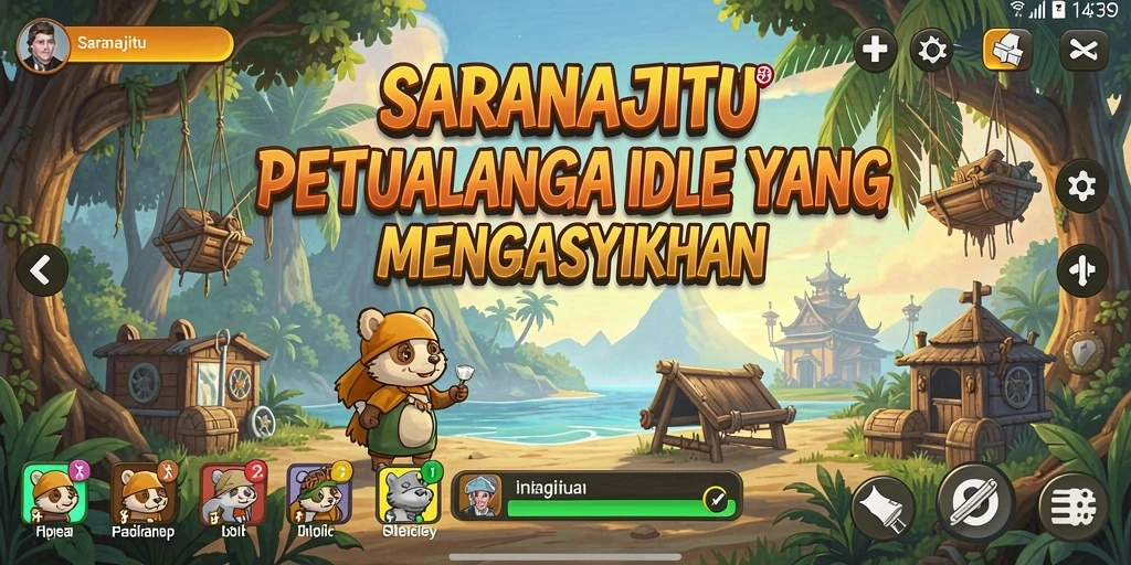 Gameplay Idle yang menawan dalam SARANAJITU.