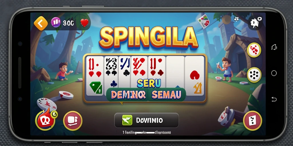 Gameplay Domino seru di SPINGILA dengan grafis menarik.
